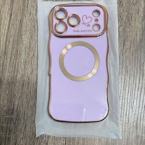 Purple Phone Case with Gold Accents